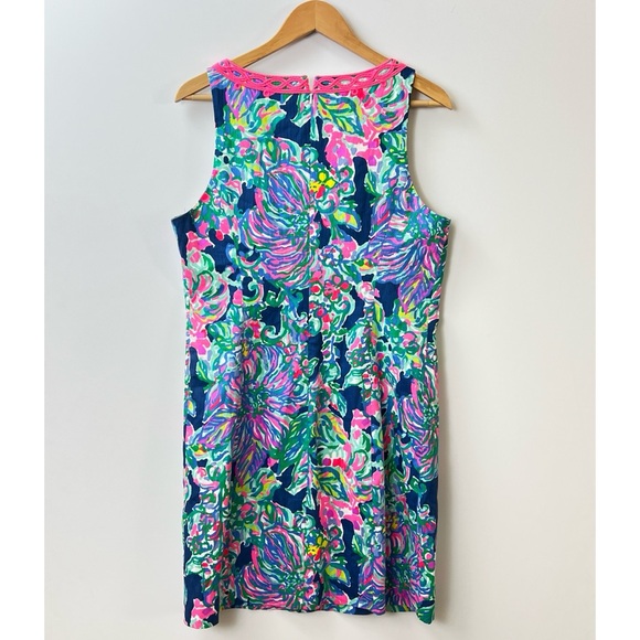 Lilly Pulitzer Escapade Ryder Shift Dress Tropical Green Blue Pink Size 12 - Picture 7 of 12